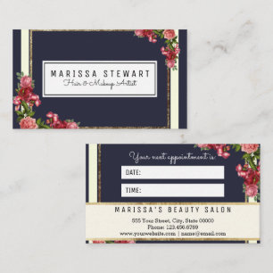 Tarjeta de cita de bandas de oro floral vintage