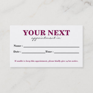 Tarjeta de Cita de Belleza Blanca Rosa Simple y El