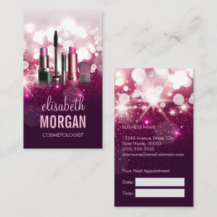 Tarjeta de cita de belleza cosmética de artista de
