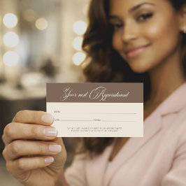 Tarjeta de cita de belleza minimalista beige neutr