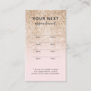 Tarjeta de Cita de Belleza Rosa Elegante en Oro