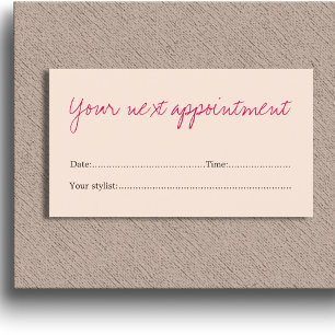 Tarjeta de cita de belleza rosa pastel limpia mini