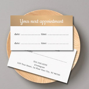 Tarjeta de cita de belleza simple y elegante de or