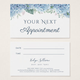 Tarjeta de cita de Blue Hydrangea