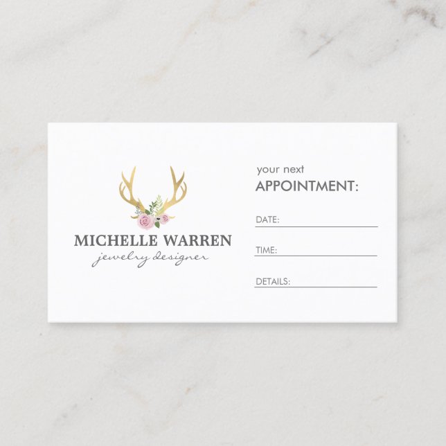 Tarjeta de cita de Bohemian Gold Antlers (Anverso)