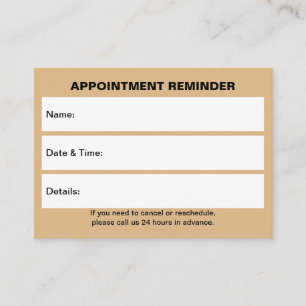 Tarjeta de cita de Business Light Brown