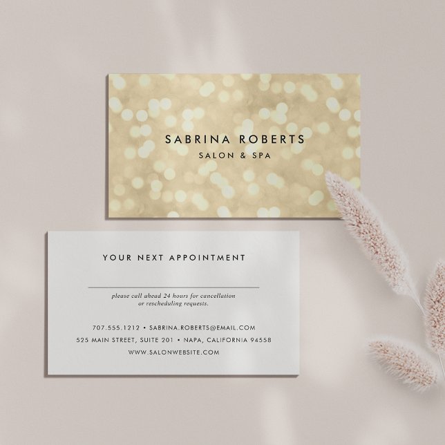 Tarjeta de cita de Champagne Gold Bokeh (Subido por el creador)