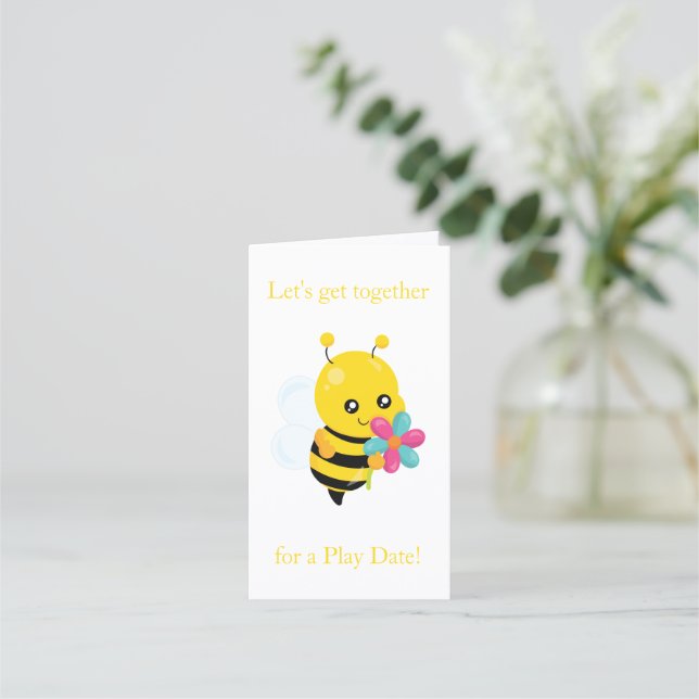Tarjeta de cita de cita de la cita de la abeja ama (Anverso)
