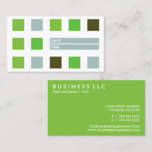 tarjeta de cita de cuadrados mod (verde)