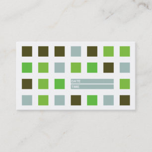 tarjeta de cita de cuadrados mod (verde)