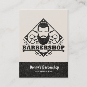 Tarjeta de cita de cuero de Barbershop