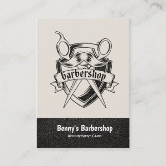Tarjeta de cita de cuero de Barbershop