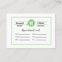 Tarjeta de cita de dentista