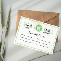 Tarjeta de cita de dentista