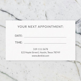 Tarjeta de cita de dentista
