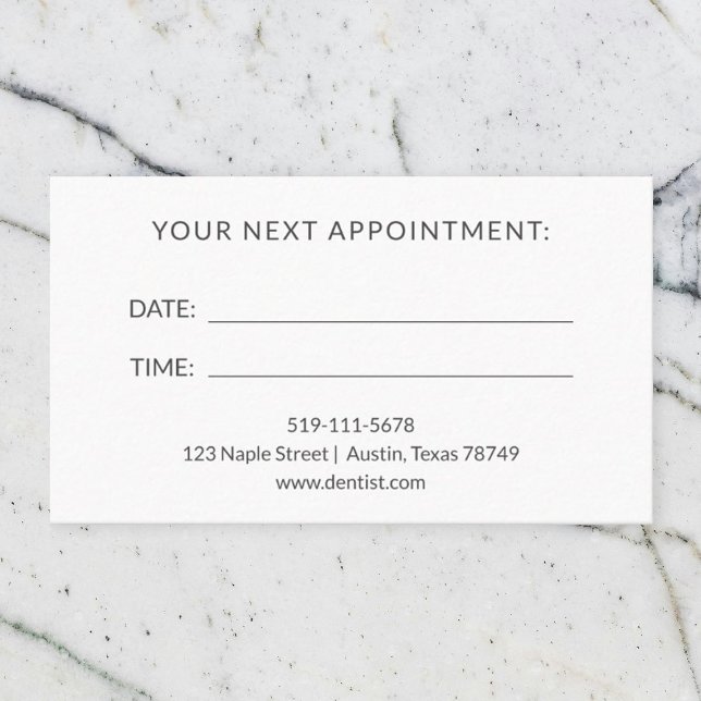 Tarjeta de cita de dentista (Subido por el creador)