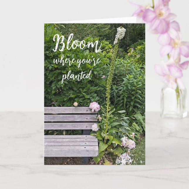 Tarjeta de cita de digitalis 'Florece donde estás  (Orquídea)