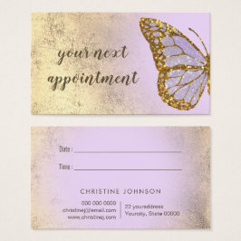tarjeta de cita de diseño de mariposa lavanda