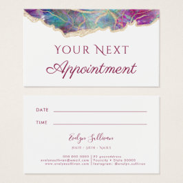 Tarjeta de cita de diseño opal de Fuchsia