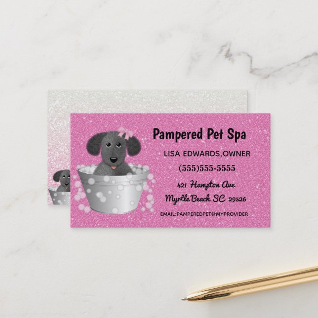 Tarjeta de cita de Dog Grooming Dog Spa (Anverso/Reverso In Situ)