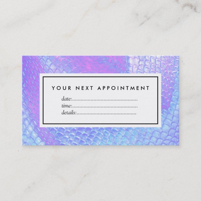 Tarjeta de cita de escala de sirena Pastel lilac (Anverso)