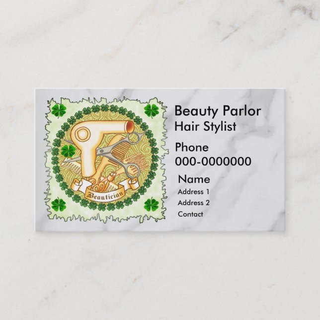 Tarjeta de cita de esteticista irlandesa (Anverso)