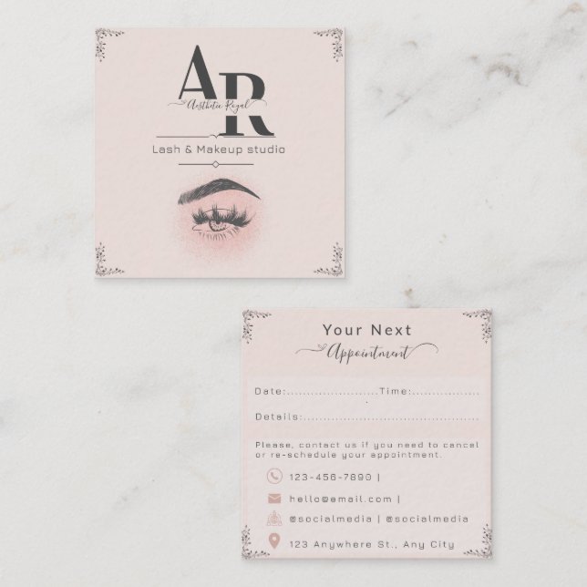 Tarjeta de cita de Eyelash (Anverso / Reverso)