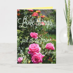 Tarjeta de cita de flores de rosa ama las cosas co