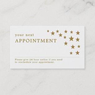 Tarjeta de cita de Gold Purpurina Stars