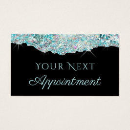 Tarjeta de cita de la secuencia de purpurina verde