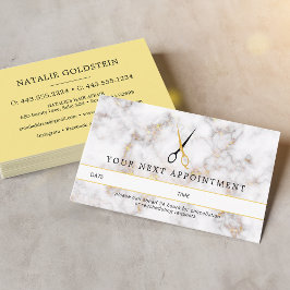 Tarjeta de cita de las tijeras de pelo de oro negr