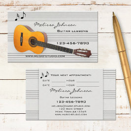 Tarjeta de cita de lecciones de música de guitarra