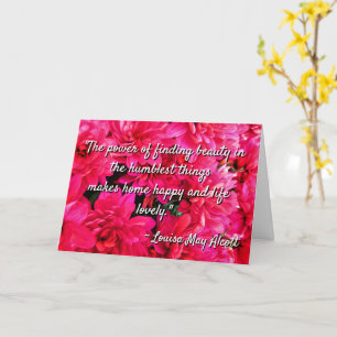 Tarjeta de cita de Louisa May Alcott de belleza hu