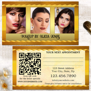 Tarjeta de Cita de Maquillaje de Foto de Portafoli