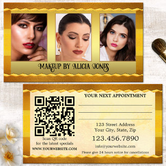Tarjeta de Cita de Maquillaje de Foto de Portafoli