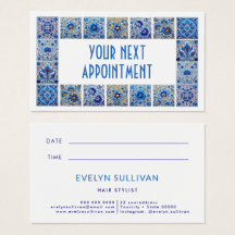 Tarjeta de cita de marco de azulejos mediterráneos