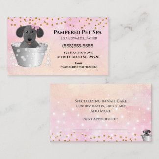 Tarjeta de cita de Mascota para bebedores de perro