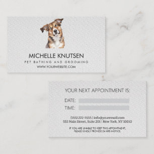Tarjeta de cita de moda para Mascota y baño