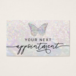 tarjeta de cita de nacre butfly faux purpurina