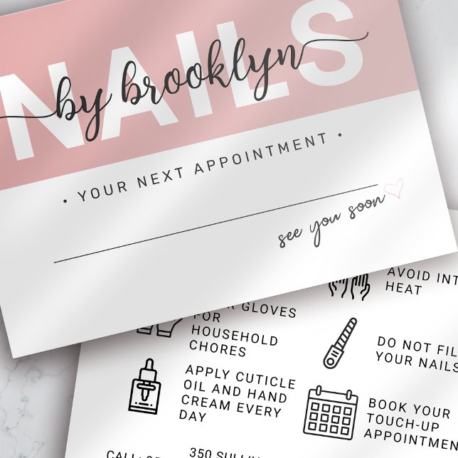 Tarjeta de cita de Nail Tech Gel Polaco Aftercare (Subido por el creador)