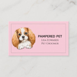 Tarjeta de cita de negocios rosa para perros de pu