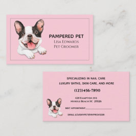 Tarjeta de cita de negocios rosa para perros de pu