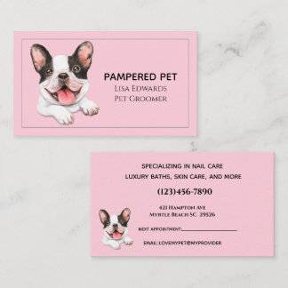 Tarjeta de cita de negocios rosa para perros de pu