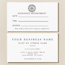 Tarjeta de cita de oficina con logotipo moderno