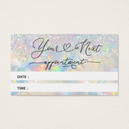 tarjeta de cita de opal de purpurina falso