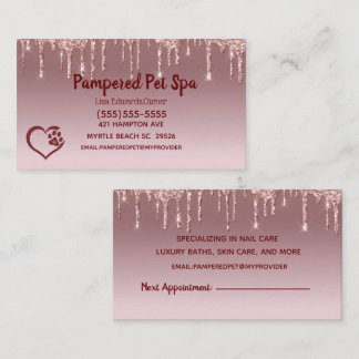 Tarjeta de cita de Perro Perro Perro Perro Groomin