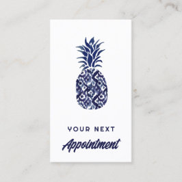 tarjeta de cita de piña azul