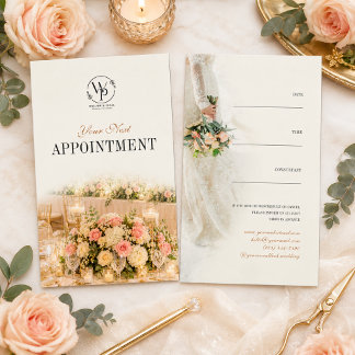 Tarjeta de cita de planificador de boda floral ele