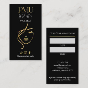 Tarjeta de Cita de PMU de Lujo Negro y Dorado