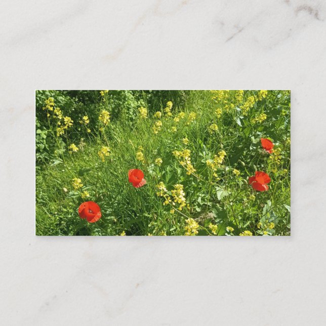 Tarjeta de cita de pradera de flores silvestres ro (Reverso)